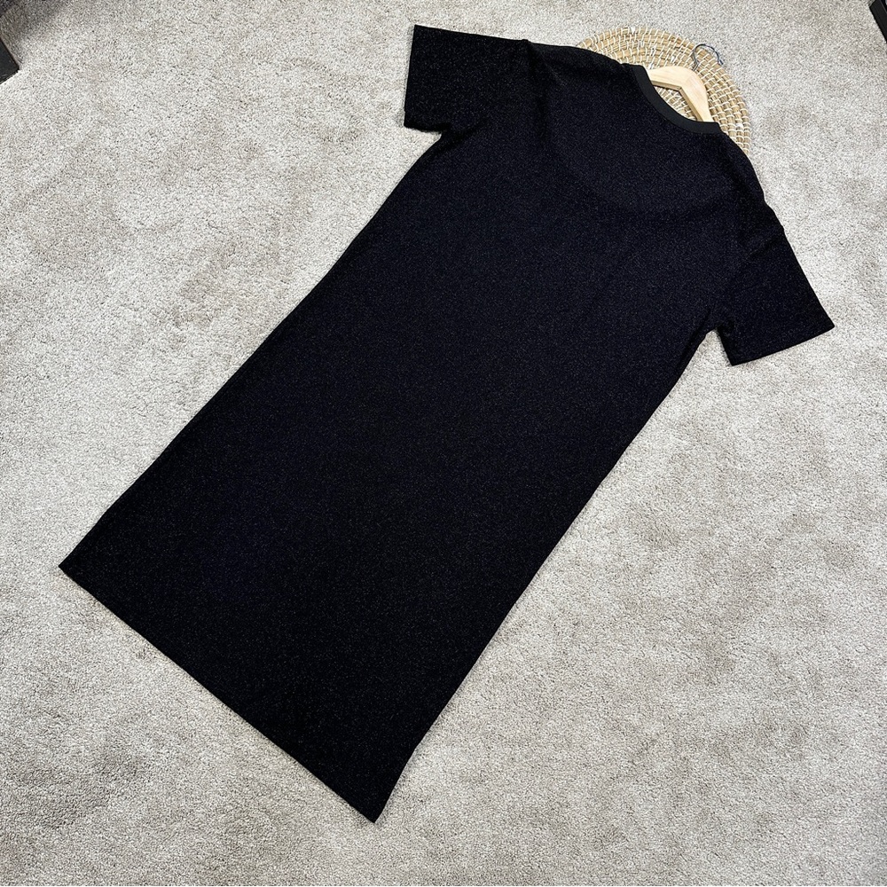 SOLD | Dressed in Lala Casual Luxe Midi Dress in Black Disco Sparkle Boxy S - Picture 9 of 16